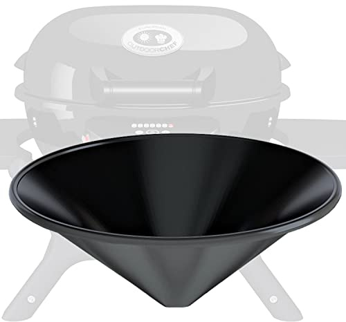 OUTDOORCHEF Ersatzteil Trichter für 420er Gas Kugelgrill [Flammschutz] 1 Stück, UNTERE HÄLFTE / UNTERER KEGEL, Kugelgrill Outdoorchef Gas Grill emailliert, ⌀ 20 cm, Metall, Schwarz