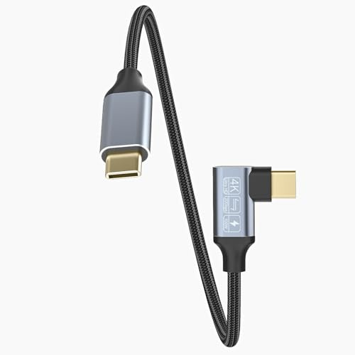 sicotool USB C Kabel 90 Grad Kurzt, Right Angle 20gbps High-Speed USB 3.2 Gen 2 Data Cable 30cm, and 100w Fast Charging Compatible for iPhone 16/15, SSD, Galaxy S23 S22 Pixels, MacBook