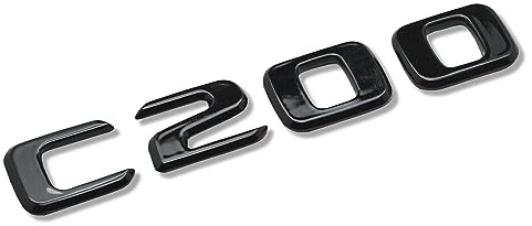 MCK Auto – C200 schwarz glänzender Kotflügel vorne hinten, schwarzes Abzeichen, Logo, Kofferraum-Emblem, Aufkleber, Tuning