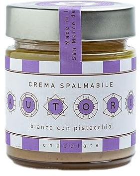 Crema Spalmabile Bianca con Pistacchio di Bronte • Prodotto Artigianale • Alta Qualità • Senza Glutine • Made in Italy • 240 Grammi