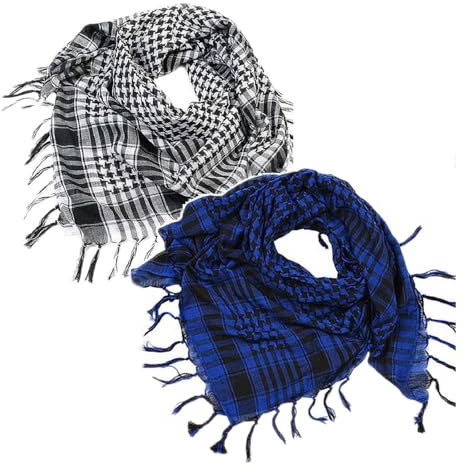 Palästinenser Tuch 2 Stück Palituch Palästinenser Arafat Tuch Klassisches Halstuch mit Fransen Shemagh Mode-Accessoire für Junge Männer und Frauen jeden Alters