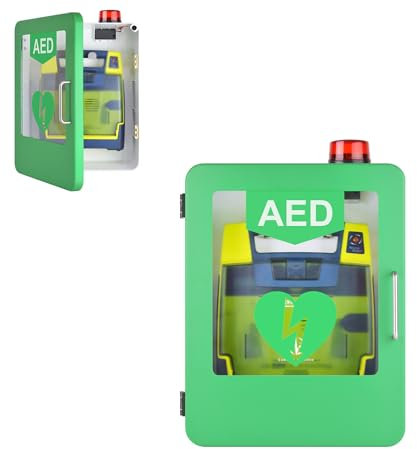 AED Defibrillator Aufbewahrungsschrank, Medizinischer Erste Hilfe Schrank Zur Wandmontage, Mit Schlüssel/Alarm, Einstellbare Trennwandposition, Für Zuhause, Büro, Krankenpflege, Bus