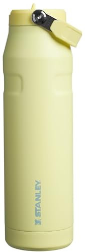 Stanley IceFlow Flip Straw 2.0 Water Bottle 36 OZ | Built-In Straw with Larger Opening | Lightweight & Leak-Resistant | Insulated Stainless Steel | BPA-Free | Pomelo