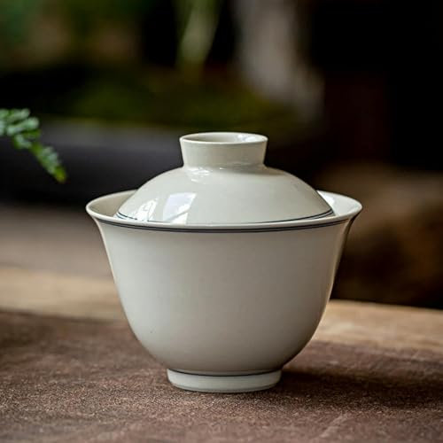 YOGAYE Gaiwan in Porcellana Cinese per zuppiera da tè con Coperchio, stoviglie, Set da tè Kung Fu, Ciotole Chawan