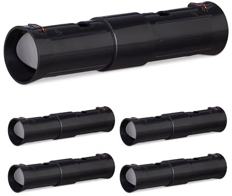 Relaxdays Trappola per Talpe, Set da 5 Dissuasori Cattura Topi Vivi, 2 Aperture di Controllo, Regolabile, Plastica, Nero