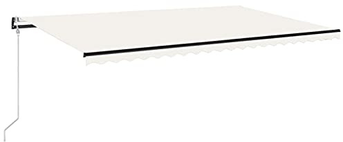 Gecheer Tenda da Sole,Automatica,con Sensore Vento e Luce LED,500x300 cm,Crema,Tenda da Sole Automatica,Tenda da Sole da Patio Terrazzo,Tenda Esterno Sole,Tenda Balcone,Tenda da Sole con LED