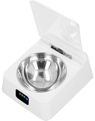 Intelligente Induktions-Futterstation mit Deckelöffnung für Kleine und Mittelgroße Haustiere, 350 Ml, Wiederaufladbarer Futternapf für Hunde und Katzen mit Infrarot-Sensor für