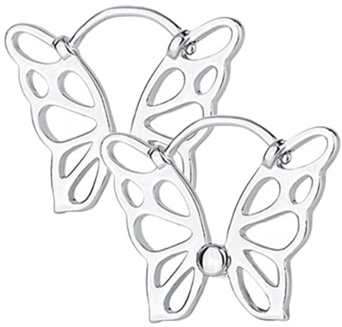DEARMAMY Orecchini Elegante e Decorativo in Rame per Donna Zirconi Farfalla Ear Cuff 3a, Design Traforato per Feste Serali e Look alla Moda