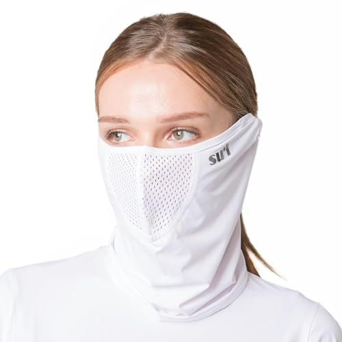 SUIGOLF KOREA UV Sun Protection Balaclava Half Face Mask - for Hiking, Running, Cycling & Outdoor Sports (Type A) (US, Alpha, Medium, A-5 White)