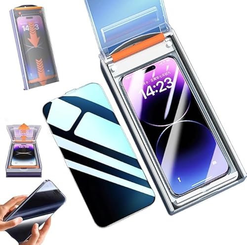 Displayschutzfolie, Funcat 360 Privacy Displayschutzfolie für iPhone 15 14 13 Pro Max, unsichtbare Artefakt Displayschutzfolie - Staubfrei ohne Blasen (Für iPhone15 Pro Max, Sichtschutzfolie)