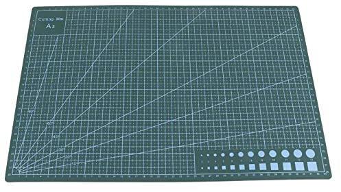 A3-Gitterlinien, PVC-Schneidematte, selbstheilendes Papier, Leder, Stoff, Schneidebrett zum Nähen, Basteln, Hobby, Stoff, Präzisions-Scrapbooking-Projekt (Green)