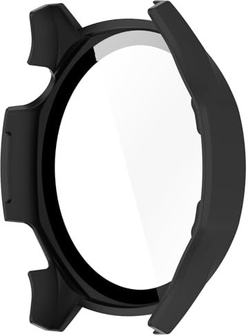AWADUO Compatible with Huawei Watch GT5 46mm Smartwatch Full Coverage PC Protective Case Cover with Tempered Glass Touchable Screen Protector Smartwatch Accessories(Black)