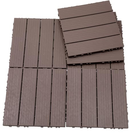 44 Pieces of 11.8 x11.8 Environmentally Friendly and Durable Plastic Interlocking Deck Tiles, Ideal Laying Material for Balconies/Swimming Pools, Decorative Flooring Available in Multiple Colors