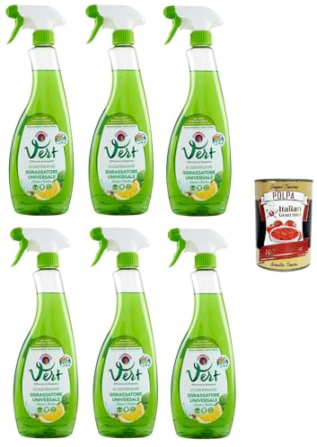 Vert di Chanteclair Sgrassatore Universale Limone e Basilico Vert by Chanteclair Universal Zitronen- und Basilikum-Entfetter 6x600 ml+ Italian Gourmet polpa 400g