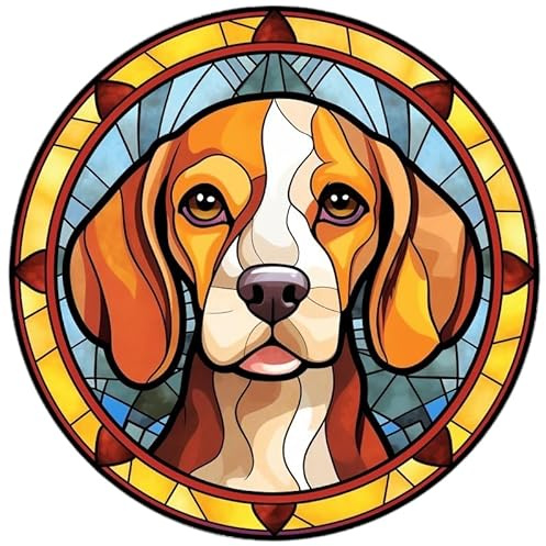 Dog Design Suncatcher, loads of variations and canine breeds, Indoors or Outdoors use, Gift for doggy lovers. 14cm across (Beagle)