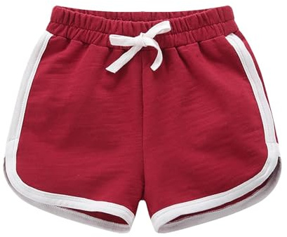 XINYUNZU Shorts Kinder Sommer Baumwolle Strandshorts Sommerhose Kurz Casual Sporthose Outdoor Kurze Hose Hotpants Kurze Hosen für Jungen und Mädchen 2-15 Jahre