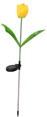 GANAZONO Solar Tulip Lamp Outdoor Garden Decor Led Flower Shaped Light for Pathway Lawn Illumination