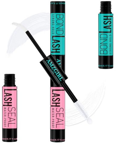 Lash Bond and Seal Colla per ciglia a grappolo singolo fai da te, Individuale, Colla Adesiva per Ciglia(5g bond +5g Seal, legame bianca+ sigillo trasparente)