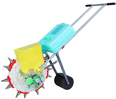 Spandiconcime manuale da giardino con 10 piastre di semi, rullo a spinta manuale per piantare mais, soia, arachidi, cotone, piantatrice a filo