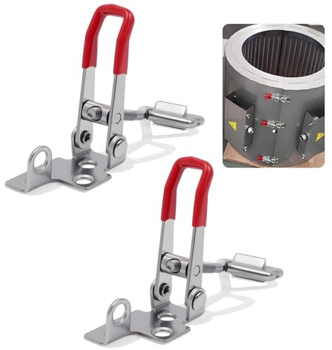 Serratura a Leva in Acciaio Inox, 2 Pezzi, Serratura Regolabile per Scatole, Porte e Cassetti, 103mm con Foro per Lucchetto, Meccanismo a Leva, Serratura di Sicurezza