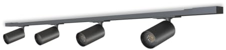 CALEX Smart Schienensystem Beleuchtung, 2 Meter, Inklusive 4 Smarte GU10 Spots, Aufbauleuchte, Matt Schwarz, 1-Phasen