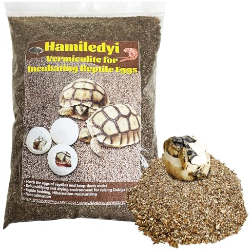 Hamiledyi Vermiculite for Incubating Reptile Eggs Terrarium Bedding Snake Habitat Substrate Reptile Bedding for Tortoise, Gecko, Ball Python, Salamander, Snake, Horned Frog(2Pack,0.87gal)