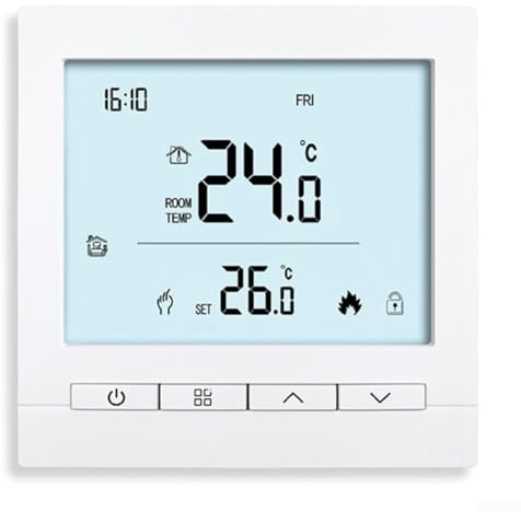 ZWEquipint Termostato touchscreen per sistemi di riscaldamento centralizzato, telecomando tramite app, compatibile con caldaia a gas e riscaldamento ad acqua/pavimento, bianco (APP))