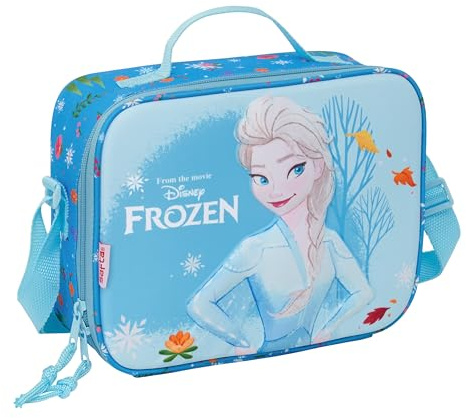 Safta FROZEN - Porta Merienda Térmico 3D, Nevera para Frío y Calor, Nevera Impermeable, Nevera para Excursión, 25x9x19.5 cm