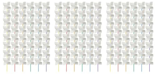 Mucshim 144 unidades de molinillos de viento para manualidades, blancos, vacíos, de papel, para colorear tus propios molinillos de viento para actividades de verano con niños