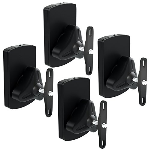 deleyCON Universal Lautsprecher Wandhalterung 10Kg, 4 Stück - Schwarz