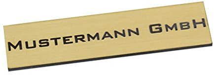 Kunststoff Klingelschild (incl individueller Lasergravur) (60 x 15 x 1,6 mm, Schild gold, Schrift schwarz)