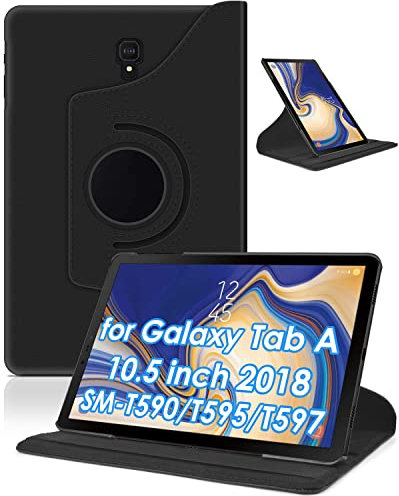 KATUMO Hülle für Samsung Galaxy Tab A 10,5 Zoll 2018 SMT590/T595/T597 360 Grad Rotations Folio Lederhülle Schutzhülle Tasche mit Auto Schlaf/Wach Funktion für Galaxy Tab A 10,5 2018 Cover Case