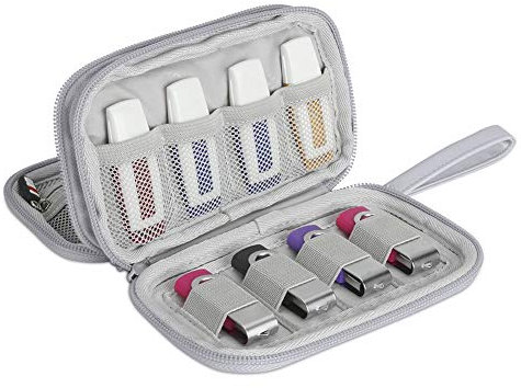 BUBM USB Flash Drive Case,Portable Waterproof Electronic Accessories Bag for USB Flash Drives,SD Cards,Earphone and Other Small Accessories,Gray