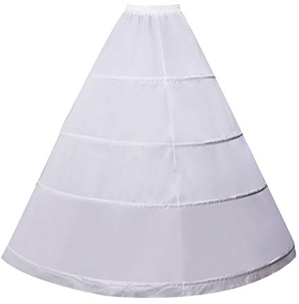YULUOSHA Women Crinoline Petticoat 4 Hoop A-line Skirt Slips Floor Length Underskirt for Wedding Ball Gown Bridal Dress