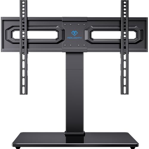 PERLESMITH Universal Swivel TV Stand Mount for 37-80 Inch LCD OLED Flat/Curved Screen TVs-Height Adjustable Table Top TV Stand/Base with Wire Management,VESA 600x400mm up to 99lbs,PSTVS35