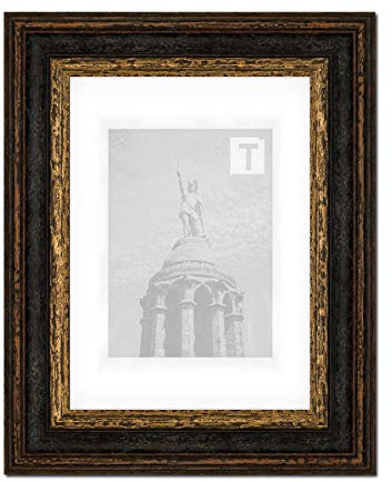 Barock-Bilderrahmen Heloise Schwarz Gold 30 x 40 cm Echtglas Antireflex 2mm Antik gescheckt Vintage