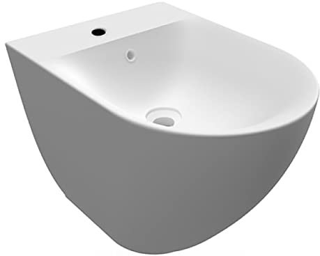 BIDET FILO MURO DES CM. 52 FISSAGGI NASCOSTI Erogazione Rubinetto