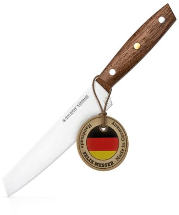 FELIX SOLINGEN 221016 MIU Zubereitungsmesser - 16 cm Allzweckmesser mit Klingen-Stahl, Walnuss-Griff - Made in Germany