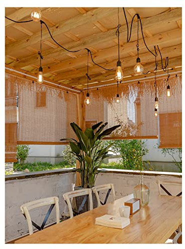 Tapparella Avvolgibile Bamboo, Tende in Bambu da Esterno,Tende A Rullo per Interni,Oscurante Traspirante Tenda,per Giardino Balcone Porta Finestra,W175xH300cm/W68.89xH118.11in