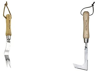 Kent & Stowe Hand Wurzelstecher – Unkrautstecher aus Edelstahl für Gras- und Erdflächen Unkrautentferner mit Stiel aus Eschenholz & Fugenkratzer – Unkrautkratzer aus Edelstahl