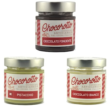 ChocoRotto 3 cremas esparcibles de pistacho chocolate blanco chocolate negro tarro 220 g