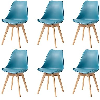 HJhomeheart Esszimmerstuhl 6er Set, Massivholzbeine, Abnehmbares Stuhlkissen, Küchenstuhl, Moderner Stuhl (Grün-6)