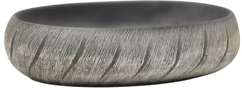 vidaXL Aufsatzwaschbecken Schwarz und Grau Oval 59x40x15 cm Keramik