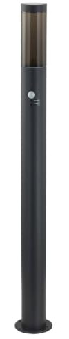 Lindby Außenleuchte Statius mit Bewegungsmelder (spritzwassergeschützt (Modern) in Schwarz aus Metall (1 flammig, E27) - Wegeleuchte Pollerleuchte Wegelampe Sockelleuchte