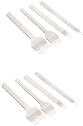SHINEOFI 8pezzi Attrezzi Per Lavorazione Pelle Kit Di Punzonatura Per Pelle Con Punzone e Prong Design Antiscivolo e Alta Durezza Strumenti Per