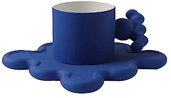 PWSHZ Trinkgläser Interessante Kaffeetassen, glatte Keramiktasse for heiße oder kalte Getränke wie Kakao, Milch, Tee oder Wasser, Tee, spülmaschinenfest Kaffeetassen (Color : Blue)