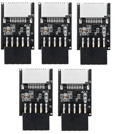 QUR 5 Stück USB-Frontplatten-Adapter Typ-E-Buchse auf USB 2.0 9-Poliger Buchsen-Adapter-Header für Computer-Motherboard H8WD