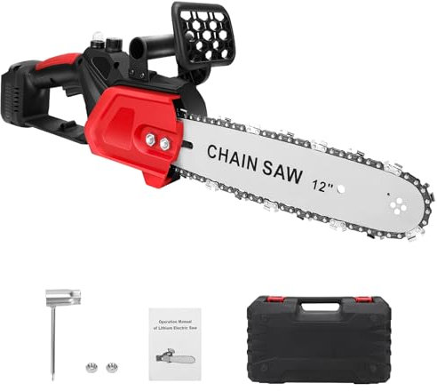 WingFly Elektro Kettensäge mit 30 cm Kettenführung, Bürstenloser Kettensäge Kompatibel mit Makita 18V Akku, Sicherheitsabschalter, Einhand Kettensägen für Holz, Äste & Garten(Ohne Akku)