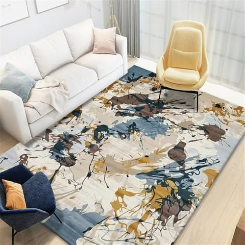 Kunsen 180X280CM Teppich Küche Moderne minimalistische abstrakte geometrische Retro Stil Innendekoration Flokati Mehrfarbig Flur Schlafzimmer Groß