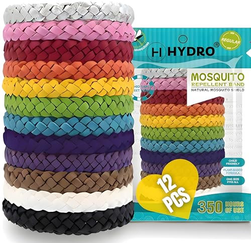 Mosquito Repellent Bracelet 15 Pcs, Adjustable Leather Band, Deet Free, Travel Essentials, Insect Repellent Bracelet, 450 Hours Mosquito Repellent Protection Suitable for All Ages